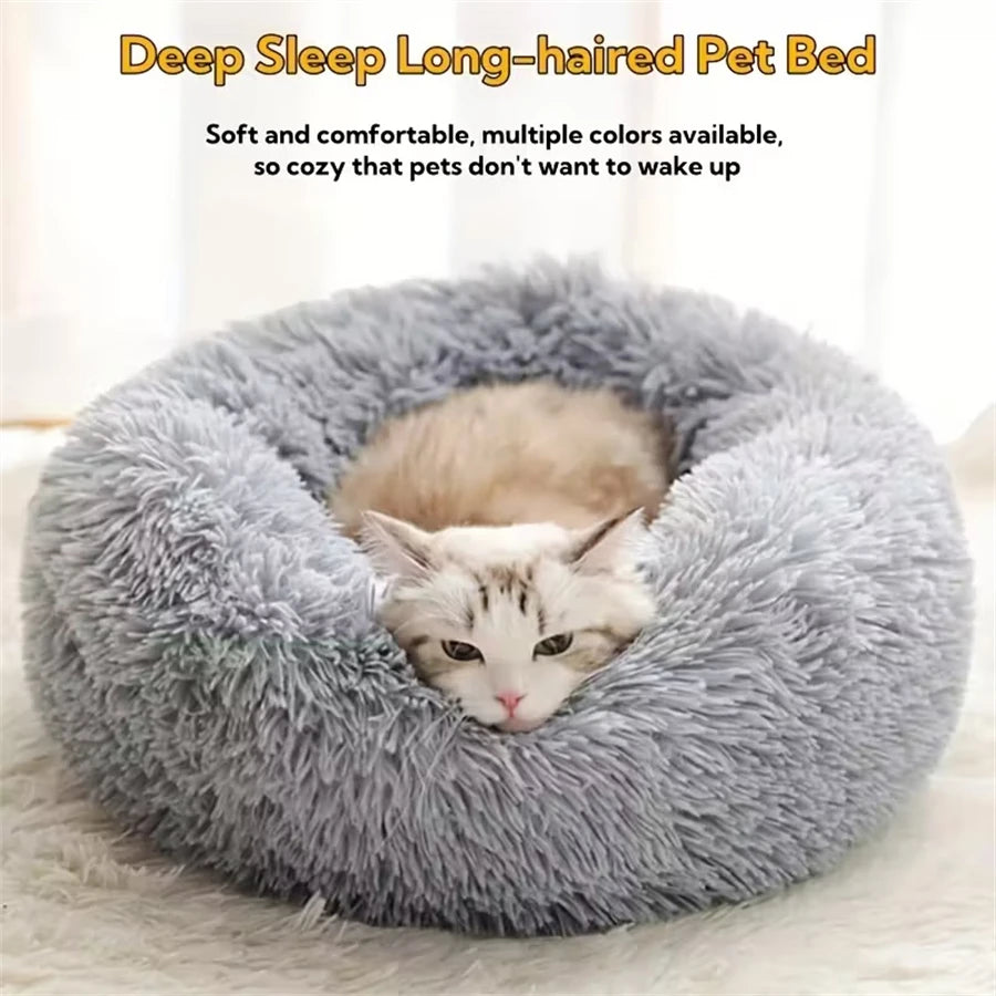 Calming Donut Pet Bed — Plush Washable | Dogs & Cats