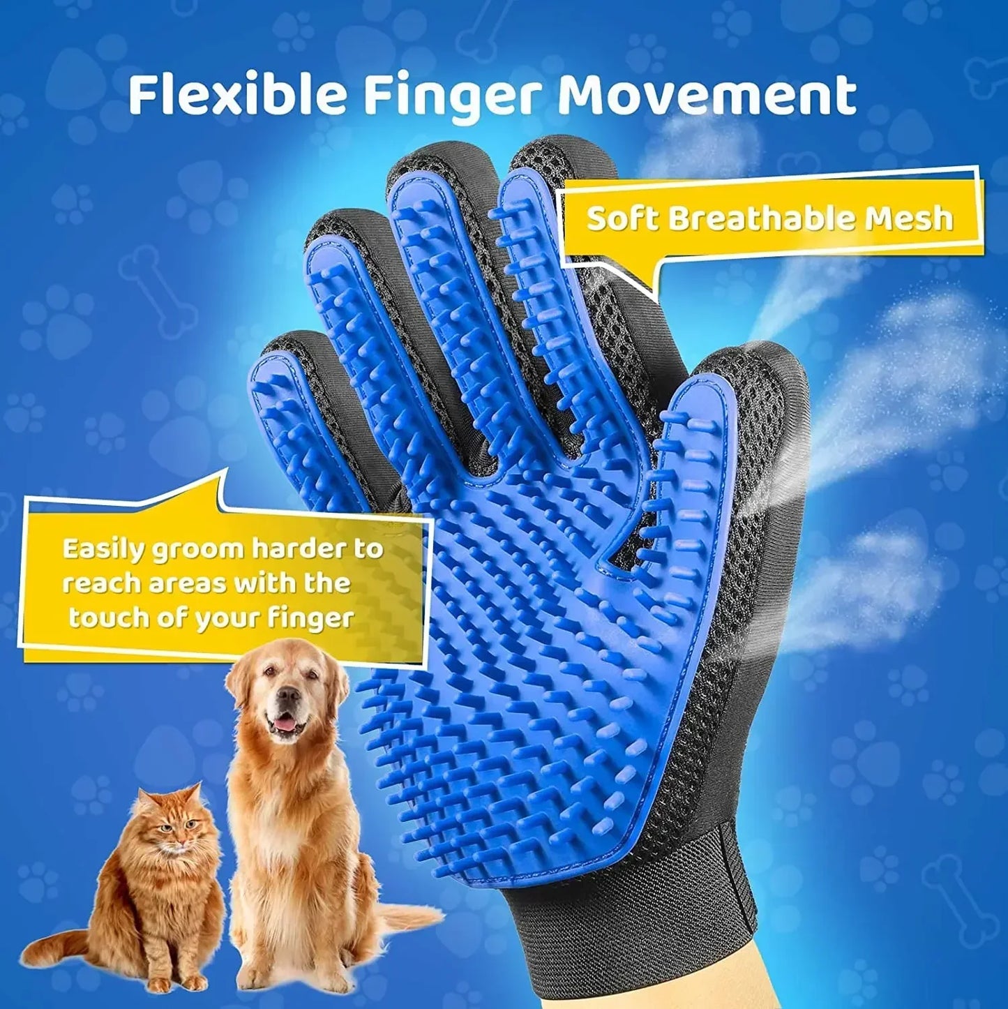 Pet Grooming Glove — Gentle Fur Removal Mitt | Dogs & Cats