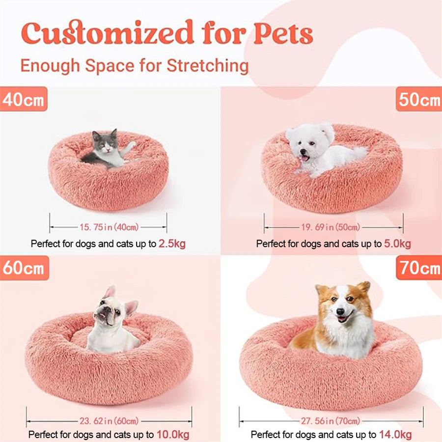 Calming Donut Pet Bed — Plush Washable | Dogs & Cats