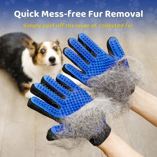 Pet Grooming Glove — Gentle Fur Removal Mitt | Dogs & Cats