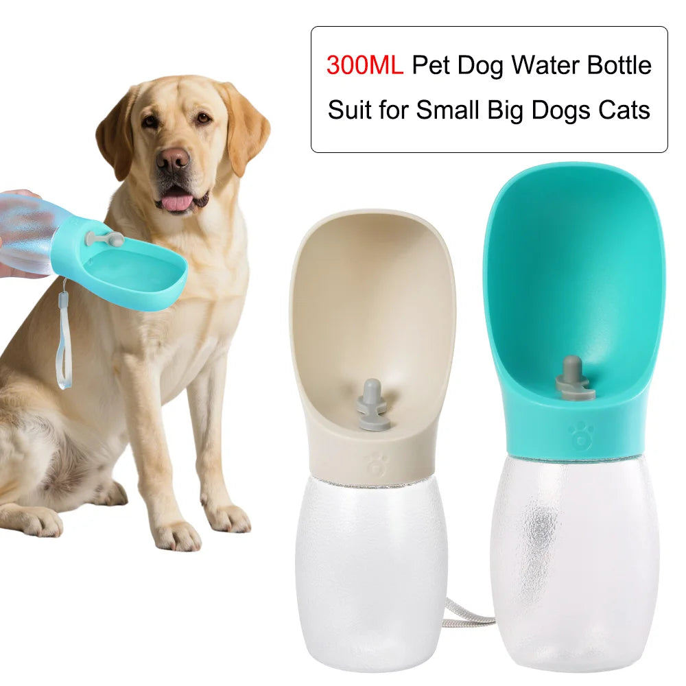 Portable Pet Water Bottle — 300ML Travel Drinking Bowl | Dogs & Cats