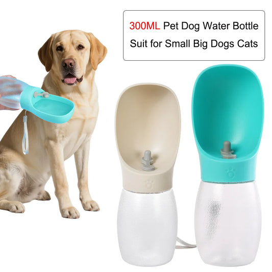 Portable Pet Water Bottle — 300ML Travel Drinking Bowl | Dogs & Cats