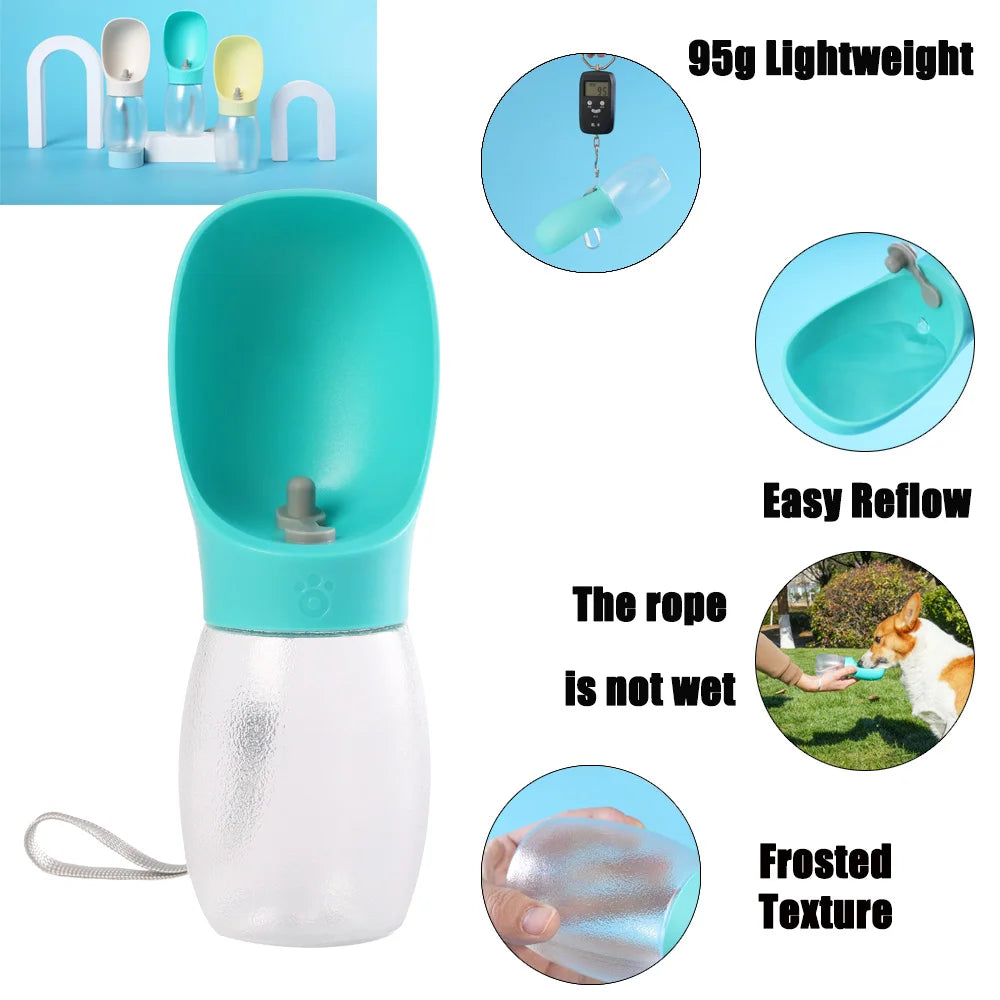 Portable Pet Water Bottle — 300ML Travel Drinking Bowl | Dogs & Cats