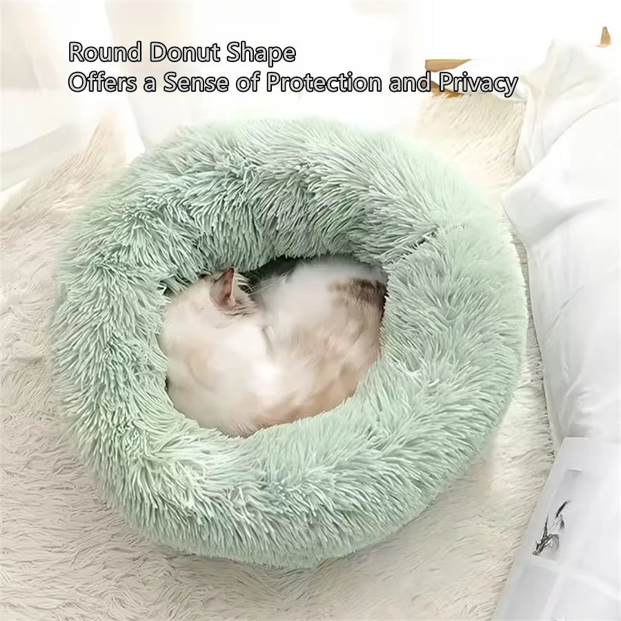 Calming Donut Pet Bed — Plush Washable | Dogs & Cats