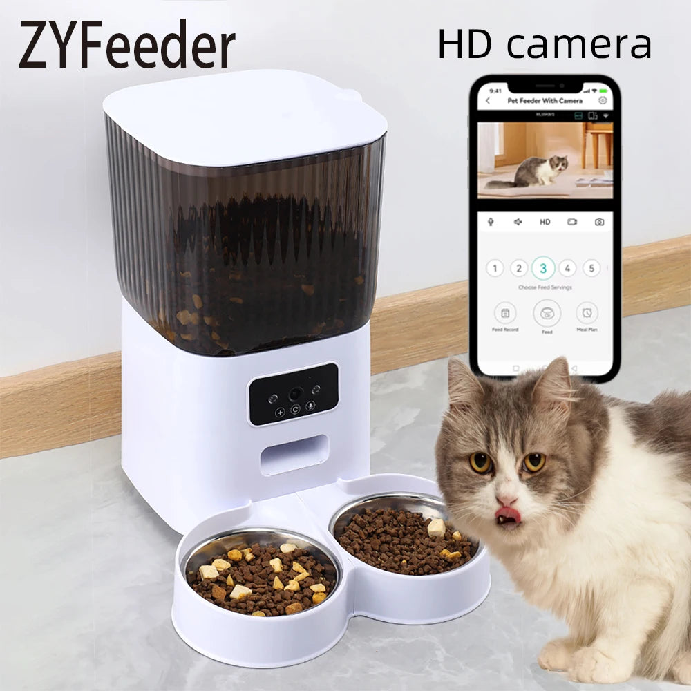 Smart Automatic Pet Feeder with Camera — WiFi App Controlled | Dogs & Cats