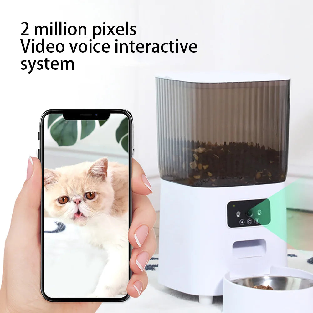 Smart Automatic Pet Feeder with Camera — WiFi App Controlled | Dogs & Cats